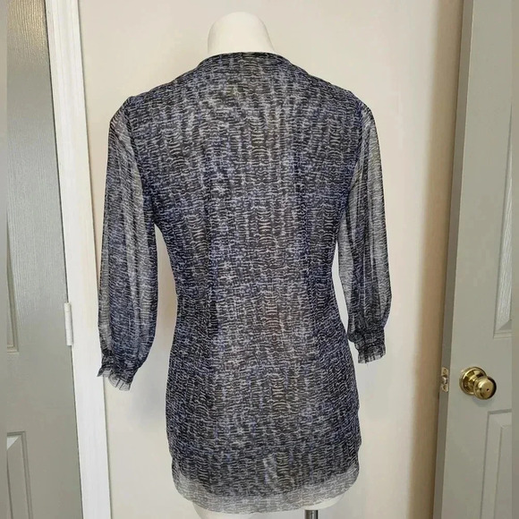Anthropologie Gretchen Smocked Tunic Silhouette Semi Sheer Pullover Top(S) - Picture 7 of 10